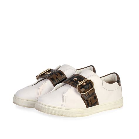 fendi all white sneakers|Fendi white leather sneakers.